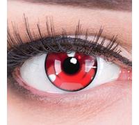 Lentillas de color rojo 'Anime Arc 3 Red' 1 par. Cómodas y perfectas para carnaval de Halloween, cosplay de anime, blandas, sin dioptrías + recipiente de lentillas, sin graduación