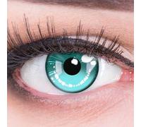 Lentillas de color verde 'Anime Arc 2 Green' 1 par. Cómodas y perfectas para carnaval de Halloween, cosplay de anime, blandas, sin dioptrías + recipiente de lentillas, sin graduación