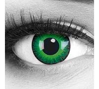 Lentillas de color verde Shining con borde negro 1 par. Para Halloween Carnaval, cosplay de anime, gratis estuche de lentillas sin graduación