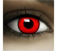 Lentillas de color Volturi en rojo, blandas, sin dioptrías pack de 2 unidades + tatuajes de Halloween - cómodas y perfectas para Halloween, Carnaval, sin corregir