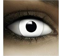 Lentillas de color"Zombie" + cápsulas de sangre artificial + recipiente de FXContacs en blanco, blandas, sin dioptrías pack de 2 unidades - cómodas y perfectas para Halloween, Carnaval, sin corregir
