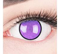 Lentillas de contacto violetas color 'Violet Screen R' con borde negro 1 par. Para Halloween Carnaval, carnaval de Halloween gratis estuche de lentillas sin graduación