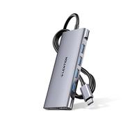 LENTION 3.3FT Cable Largo USB C Multiport Hub con HDMI 4K, 4 USB 3.0, Carga Tipo C, Compatible con MacBook Pro 2024-2016, Nuevo Mac Air/iMac/Mac Mini, Adaptador de Controlador Estable (C35-1M, Gris)