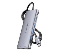LENTION 3.3FT Cable Largo USB-C Multipuerto Hub, con HDMI 4K@60Hz, 4 USB 3.0 y PD 100W, Compatible con MacBook Pro/Air 2026-2016, Nuevo iPad Pro/iMac, iPhone 17/16/15 Serie (C35H-1M, Gris)
