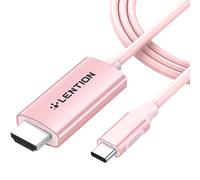 LENTION Adaptador Cable de 1,8 M USB C a HDMI 2.0 (4K/60Hz) para MacBook Pro 13/14/15/16 2023-2016, Nuevo iPad Pro/Mac Air/Surface, Chromebook, Samsung S20/S10/S9/S8/Plus/Note (CU707-1.8M, Oro Rosa)