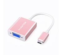 LENTION Adaptador de Cable USB C a VGA, Convertidor Tipo C a Monitor VGA para MacBook Pro 13/14/15/16 2016-2023, Nuevo Mac Air/Surface, MacBook 12, etc, Stable Driver Certificado (1080VGA, Oro Rosa)