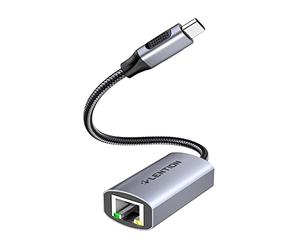 LENTION Adaptador USB C a Ethernet, Convertidor RJ45 a Tipo C, Red Gigabit 1000M LAN Cableada, para 2024-2016 MacBook Pro 13/14/15/16, Nuevo Mac Air/iPad Pro/Surface, etc (CU604, Gris)