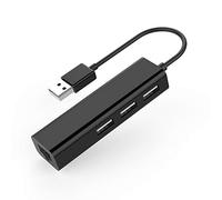 LENTION Hub 3 Puertos USB, Adaptador Ethernet RJ45 LAN, Extensor de Red para MacBook Air, MacBook Pro, Mac, Surface, Surface Pro 3/4/5, Surface Laptop 2017, XPS (USB, Negro)