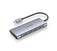 LENTION Hub Multipuerto USB-C con Salida HDMI 4K, 4 USB 3.0, Carga Tipo C para MacBook Pro 2024-2016, Nuevo Mac Air y Surface, etc, Adaptador con Stable Driver (CB-C35, Gris)