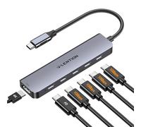LENTION Hub USB C 10Gbps a 4 Puertos USB C Gen 2x1, HDMI 4K@60Hz, PD 100W, Adaptador USB C Multiport Compatible con MacBook Pro 2026-2016, MacBook Neo, Surface, iPhone 17/16/15 Serie (CE33, Gris)