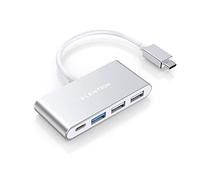 LENTION Hub USB-C 4 En 1 con Tipo C, USB 3.0, USB 2.0 para MacBook Pro 13/14/15/16 2016-2023, Nuevo Mac Air/Surface, ChromeBook, etc, Adaptador de Carga y Conexión Multipuerto (CB-C13, Plata)