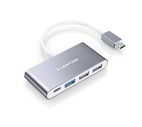LENTION Hub USB-C 4 En 1 con Tipo C, USB 3.0, USB 2.0 para MacBook Pro 13/14/15/16 2016-2024, Nuevo Mac Air/Surface, ChromeBook, etc, Adaptador de Carga y Conexión Multipuerto (CB-C13, Gris)