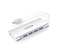 LENTION Hub USB C con 4 USB-A 3.0, Carga Rápida PD de 60W, Compatible con MacBook Pro 2025-2016, Surface, iPhone 17 Plus Pro MAX y Más (C31, Plata)