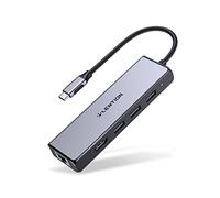 LENTION Hub USB C con Gigabit Ethernet, HDMI 4K, 3 USB 3.0 para MacBook Pro 2025-2016, Nuevo Mac Air, Surface, iPhone 17 Plus Pro MAX y Más, Adaptador con Stable Driver (C25HE, Gris)