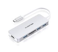 LENTION Hub USB C con HDMI 4K, 3 USB 3.0, Lector de Tarjeta SD/Micro SD para MacBook Pro 2016-2024, Nuevo Mac Air/Surface, Adaptador Multipuerto con Stable Driver Certificado (CB-C18, Plata)
