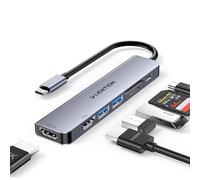 LENTION Hub USB C con HDMI Dual para MacBook Modo MST/SST, 2 USB 3.0 5Gbps, PD 100W, Lector de Tarjetas SD/TF, para MacBook Pro 2025-2016, Nuevo Mac Air, Surface (CE45, Gris)