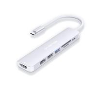 LENTION Hub USB C HDMI 4K@60Hz, PD 100W, Lector de Tarjetas SD/TF, USB 3.0 & 2.0, Adaptador USB C 7 en 1 para MacBook Pro 2026-2016, Nuevo MacBook Air, Surface, iPhone 17 Plus Pro MAX y Más (Plata)