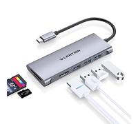 LENTION Hub USB C Multipuerto con HDMI 4K, 3 USB 3.0, Lector de Tarjeta SD 3.0 para MacBook Pro 2025-2016, Nuevo Mac Air/iPad Pro/Surface, iPhone 17 Plus Pro MAX y Más (C34, Gris)