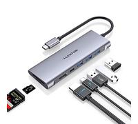 LENTION Hub USB C Multipuerto con HDMI 4K, 3 USB 3.0, Lector de Tarjeta SD/Micro SD, PD 100W para MacBook Pro 2024-2016, Nuevo Mac Air y Otros Dispositivos Tipo C, Adaptador con Stable Driver (C36b)
