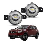 LENTLY Foco Trabajo LED Faros 2 Piezas LED Ojo Ángel Conjunto Luz Antiniebla Para Nissan Para Qashqai 30W Anillo Halo Coche Lámpara Circulación Diurna Antiniebla DRL 8000LM 12V(Yellow and White)