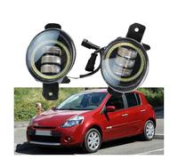 LENTLY Foco Trabajo LED Faros 2 Piezas Luz Antiniebla LED Ojo Ángel Para Parachoques Delantero Coche, Lámpara Circulación Diurna DRL 30W H11 Para Clio Mk3 2005-2014(Yellow and Red)