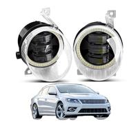 LENTLY Foco Trabajo LED Faros 2 X Conjunto Luz Antiniebla Ojo Ángel Para VW CC Para Passat CC Para Line 2012-2016 Lámpara LED Antiniebla Diurna Para Coche DRL(White and Blue)