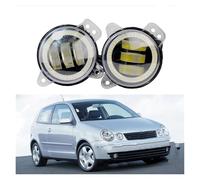 LENTLY Foco Trabajo LED Faros Luz LED Antiniebla Ojo Ángel Para Coche, Lámpara Circulación Diurna DRL 30W, 2 Piezas, Para VW Para Polo MK4, 9N3, 2005, 2006, 2007, 2008, 2009(Blanco)