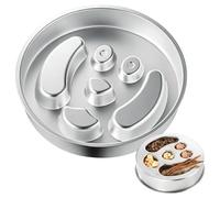 Lento de Acero Inoxidable, Plato Interactivo para Perros, contenedor de Alimentos Antideslizante con patrón Elevado, Accesorio de alimentación para Mascotas, construcción de Acero Duradero, p