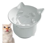 Lento de Silicona para Gatos, Elevado e Inclinado para Gatos de Comida Lenta, ralentiza la Velocidad de alimentación del Gato, Adecuado para Alimentos Secos y húmedos, ángulo