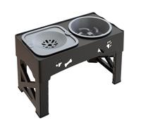 lento elevado, soporte para cuencos de altura ajustable con lento | Dispensador de comida y agua regulable en altura para gatos, gatitos y cachorros