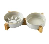 Lento para Cachorros | Juego de Lento y Bebedero de Cerámica con Diseño de Pata - Bebedero Y para Interior Exterior Jardín Y Camping