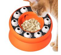 Lento para Gatos - Cuenco Giratorio De Liberación para Gatos | Plato Interactivo para Comida Seca Que Reduce Velocidad Evita Aburrimiento para Hogar Exterior Sala