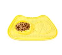 Lento para Gatos,Cuenco Interactivo Anti-Atragantamiento con Pequeña | Dispensador De Premios Lento con Tapete De Lamer | para Yogur, Snacks, Comida Húmeda Y Comida Seca