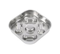 Lento para Perros - Bowl para Mascotas de Acero Inoxidable - Plato Antideslizante y Antiatragantamiento para Estimulación Mental Entrenamiento Cachorros Viajes Interior y Exterior