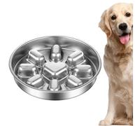 Lento para Perros - Plato Laberinto Antiatragantamiento - de Acero Inoxidable con Base Antideslizante,para Perros de Tamaño Mediano Que Comen Rápido, Comida, Agua