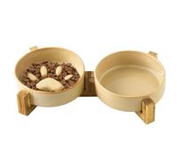 Lento para Perros - Set De Bowl De Cerámica con Diseño De Patita para Comida Y Agua - Cuencos para Mascotas Interior Exterior Jardín Camping