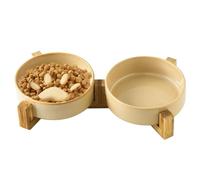 Lento para Perros | Set De Bowl De Cerámica con Diseño De Patita para Comida Y Agua - Estación De Alimentación para Mascotas En Interior Exterior Jardín Y Coche