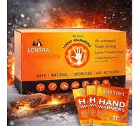 Lentra Calentadores de Manos, 80 Unidades, Seguros e inodoros, de un Solo Uso, activados por Aire, Paquetes de Calor para Manos, Dedos de los pies y Cuerpo, hasta 10 Horas de Calor, Aprobado por la
