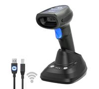 LENVII Bluetooth Lector Codigo De Barras Inalambrico 1D 2D QR Code Scanner Inalambrico/Cableado/Bluetooth 3 en 1 Escaner 2D con Base De Carga Inteligente Barcode Scanner Soporta iOS y Android