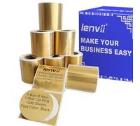 LENVII Oro Cepillado 50x50 mm Etiquetas Térmicas Redondas(2" x 2")1040 Pcs