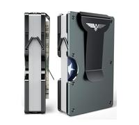 Lenvoten Portatarjetas de crédito y billeteras con clip para dinero para hombres, cartera delgada con bloqueo RFID, tarjetero para tarjetas de visita, ideas de regalos para hombres (S4N-gris mate),