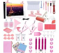 Lenxnmy 158Pcs DIY Diamante de Pintura Herramientas Kit con Mesa de Luz para Calcar A4, Sellador de Arte de Diamantes, Corrección de Diamantes, Artesanal de Bricolaje