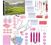Lenxnmy 247Pcs DIY Diamante de Pintura Herramientas Kit con Mesa de Luz para Calcar A3, Sellador de Arte de Diamantes, Corrección de Diamantes, Artesanal de Bricolaje