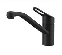 Lenz 46060651 MILA - Grifo de cocina en negro mate, altura cómoda y orientable 180°, con fijación rápida, superficie antihuellas, boquilla mezcladora de marca y cartucho de cerámica