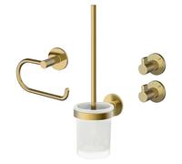 Lenz Conjunto de escobillero y portarrollos Juna (4 pzs., Dorado)