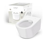 Lenz MELVA 41030161 - Inodoro de pared sin borde en forma de D, higiénico, inodoro y fácil de limpiar, superficie KeepClean supersuave, fácil montaje con Help Fix, color blanco
