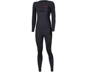 Lenz Merino Conjunto de ropa interior funcional para damas, negro, Talla XS/S