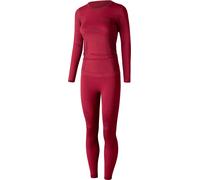 Lenz Merino Conjunto de ropa interior funcional roja para mujer, rojo, tamaño M L