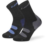 Lenz Outdoor 1.0 Calcetines - Paquete de 2, negro/gris/azul, Talla 39-41