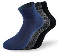 Lenz Performance Quarter Tech Calcetines, azul/negro/gris, Talla 39-42
